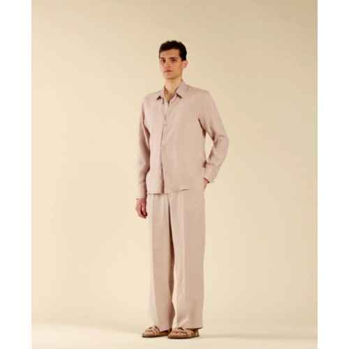 CA3277 IMB MAN - CAMICIA LUNGA IN LINO