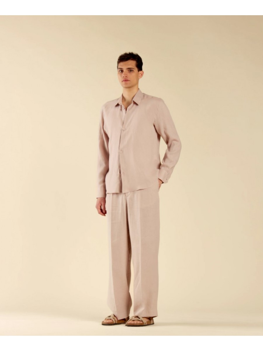 CA3277 IMB MAN - CAMICIA LUNGA IN LINO