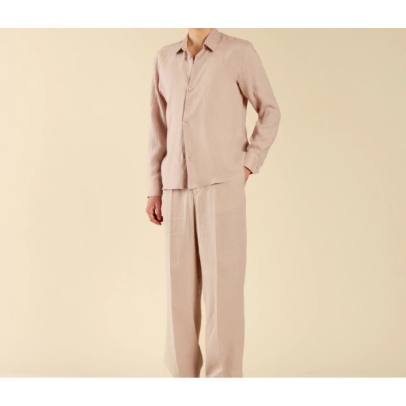 CA3277 IMB MAN - CAMICIA LUNGA IN LINO