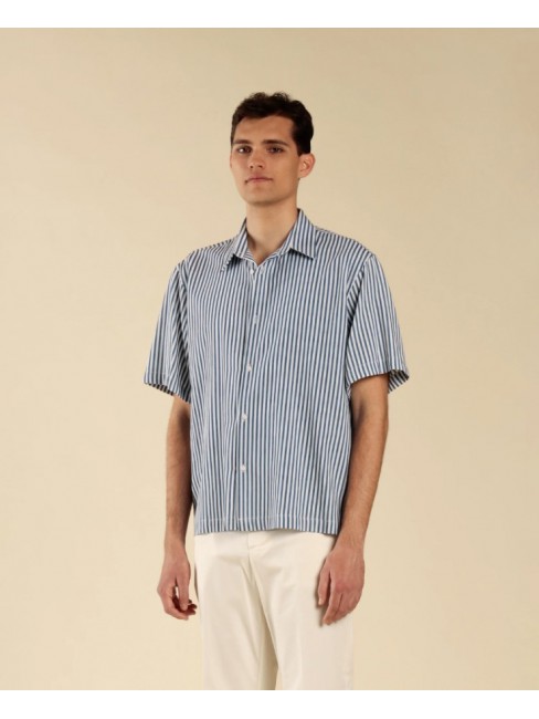 CA3299 IMB MAN- CAMICIA MEZZA MANICA A RIGHE