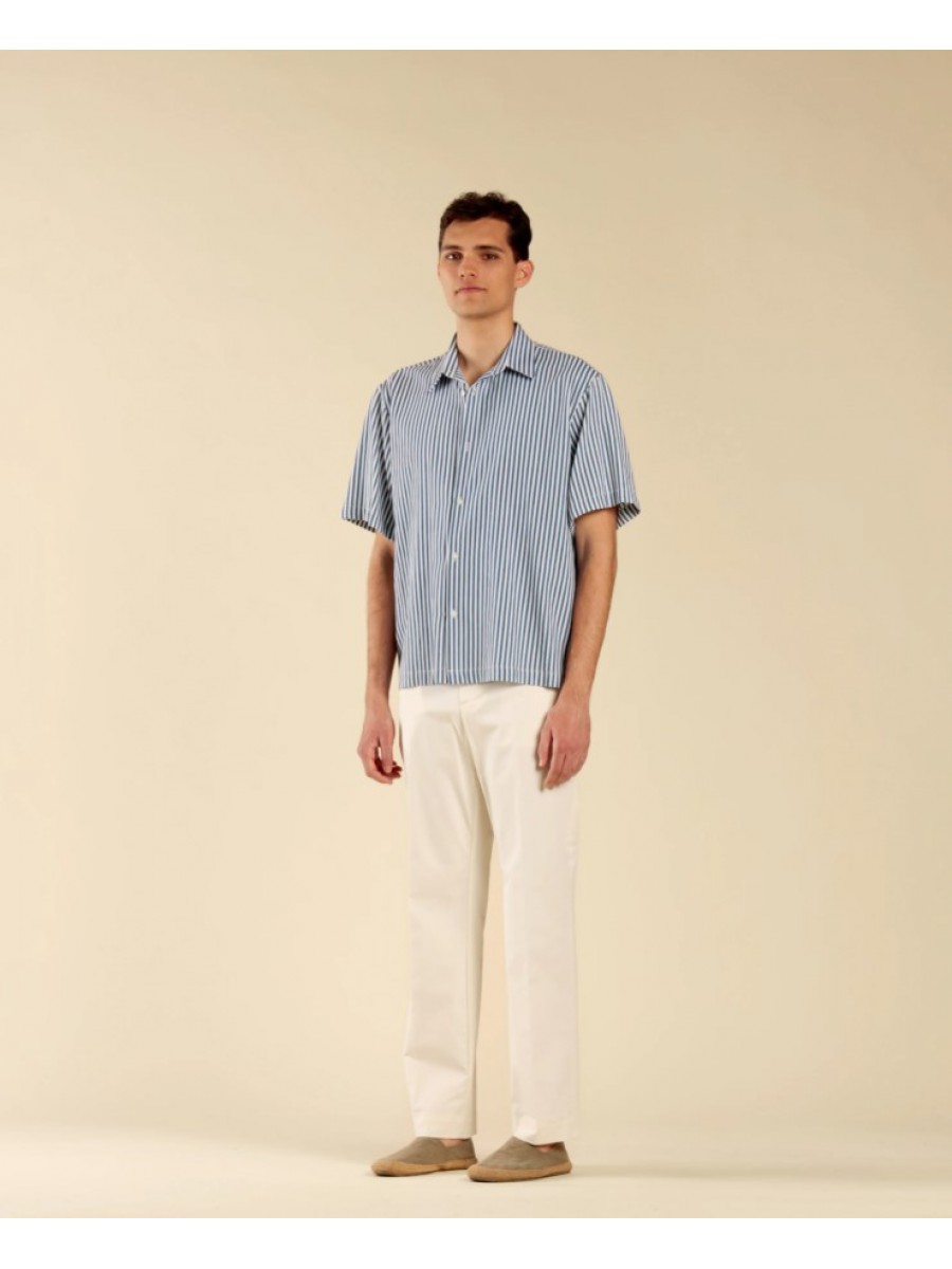 CA3299 IMB MAN- CAMICIA MEZZA MANICA A RIGHE