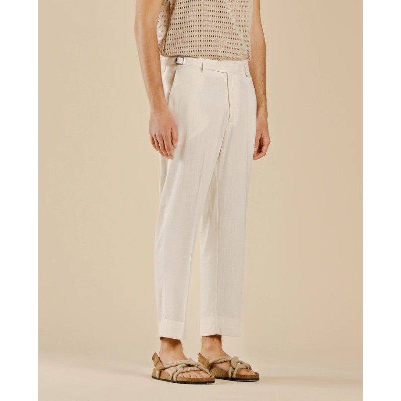 PA3257 IMB MAN - PANTALONE IN MISTO LINO