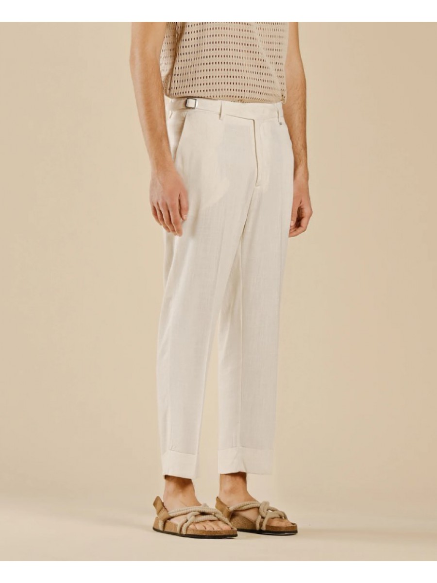 PA3257 IMB MAN - PANTALONE IN MISTO LINO