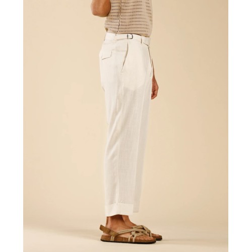 PA3257 IMB MAN - PANTALONE IN MISTO LINO