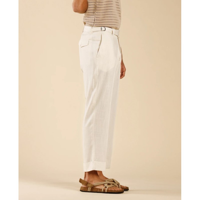 PA3257 IMB MAN - PANTALONE IN MISTO LINO