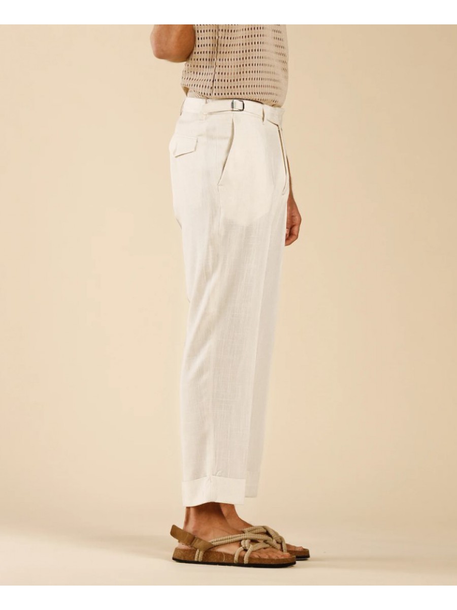 PA3257 IMB MAN - PANTALONE IN MISTO LINO