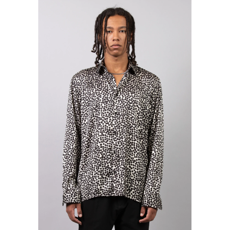 CA2263 IMB MAN - CAMICIA FANTASIA MANICA LUNGA BLACK