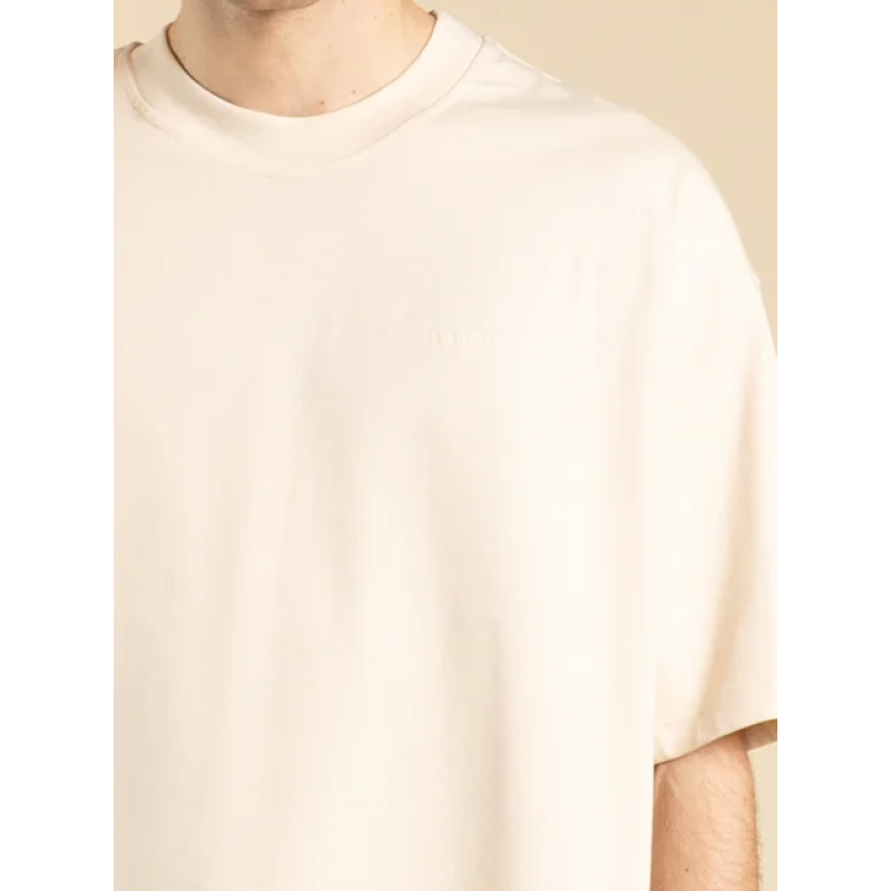 TS3328 IMB MAN - T-SHIRT OVERSIZED CON LOGO BEIGE