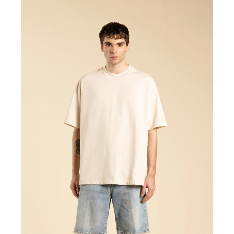 TS3328 IMB MAN - T-SHIRT OVERSIZED CON LOGO BEIGE