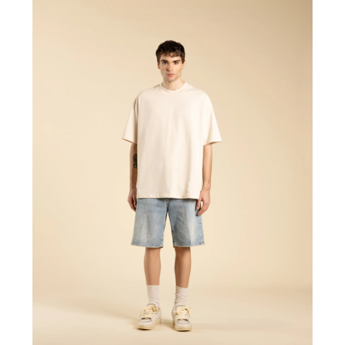 TS3328 IMB MAN - T-SHIRT OVERSIZED CON LOGO BEIGE