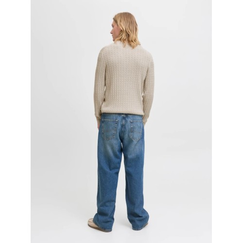 12278785 JJEEMIL KNIT CABLE CREW NECK MOOS