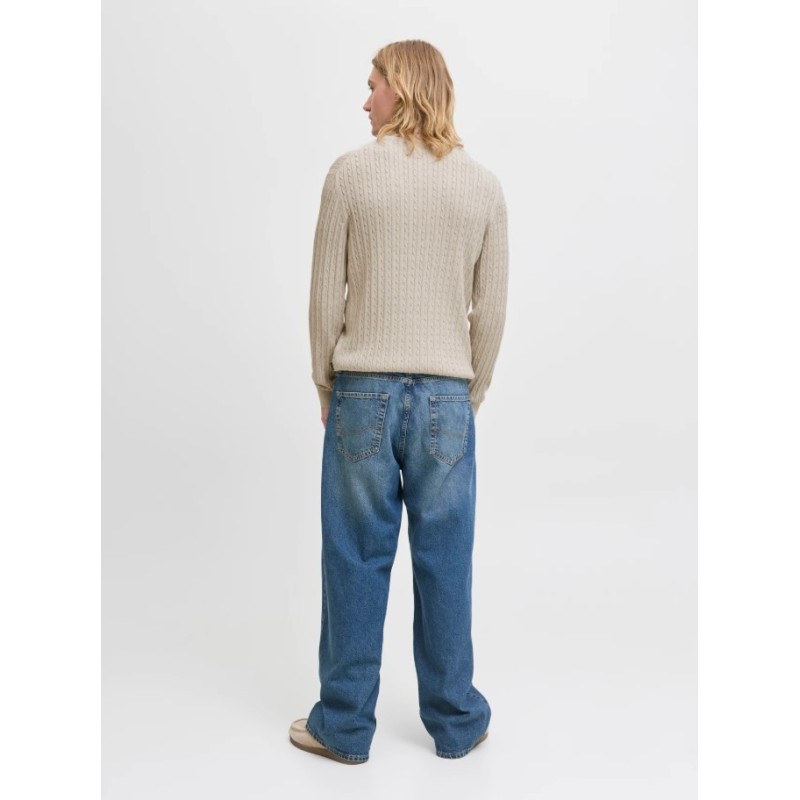 12278785 JJEEMIL KNIT CABLE CREW NECK MOOS