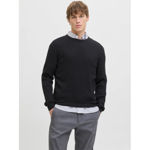 12278785 JJEEMIL KNIT CABLE CREW NECK MOOS