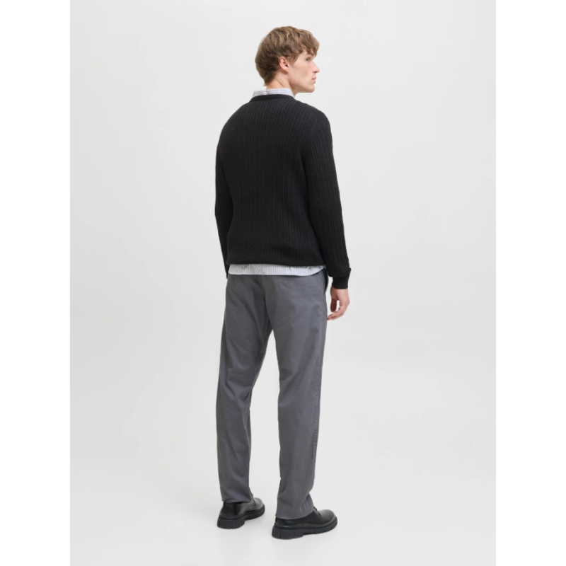12278785 JJEEMIL KNIT CABLE CREW NECK MOOS