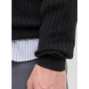 12278785 JJEEMIL KNIT CABLE CREW NECK MOOS