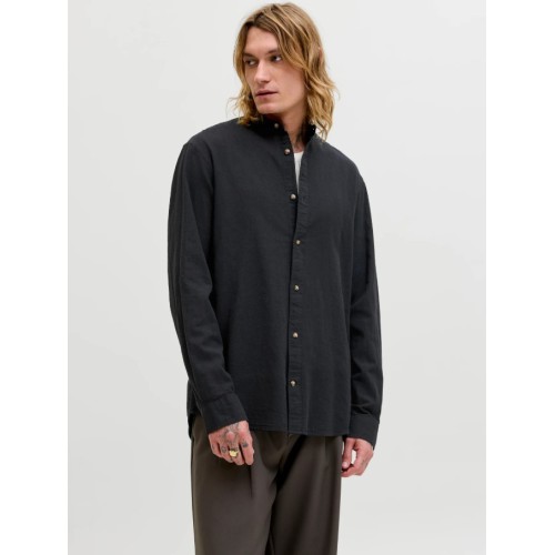12289184 JJESUMMER LINEN BLEND BAND SHIRT L/S SN