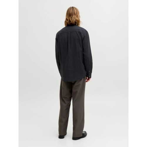 12289184 JJESUMMER LINEN BLEND BAND SHIRT L/S SN