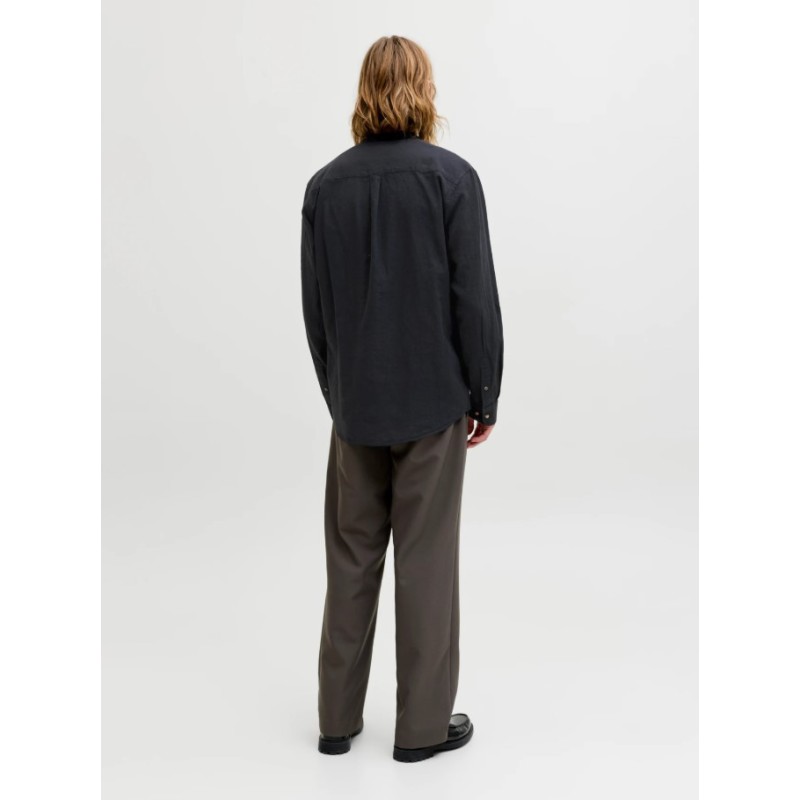 12289184 JJESUMMER LINEN BLEND BAND SHIRT L/S SN