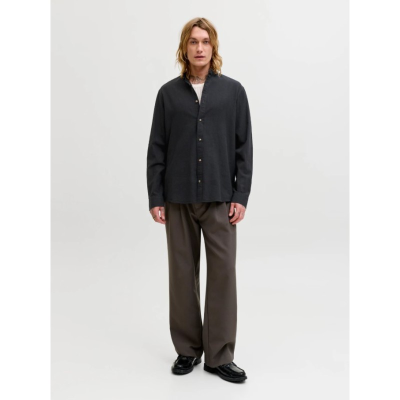 12289184 JJESUMMER LINEN BLEND BAND SHIRT L/S SN