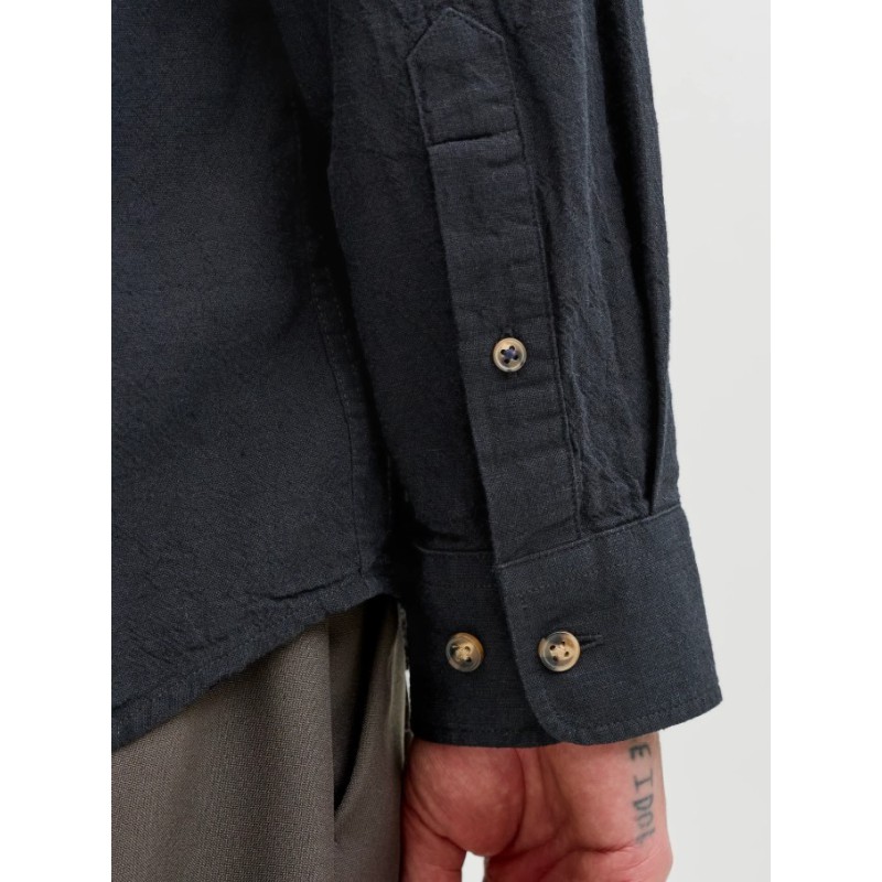 12289184 JJESUMMER LINEN BLEND BAND SHIRT L/S SN