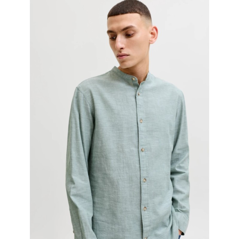 12289184 JJESUMMER LINEN BLEND BAND SHIRT L/S SN