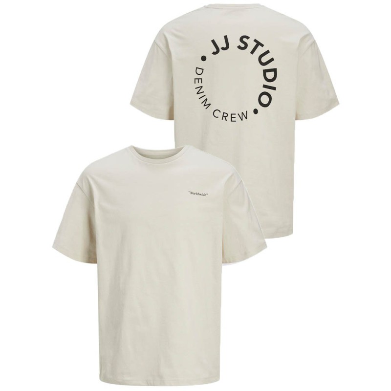 12269358 JJCRINKLE TEE SS CREW NECK BEIGE