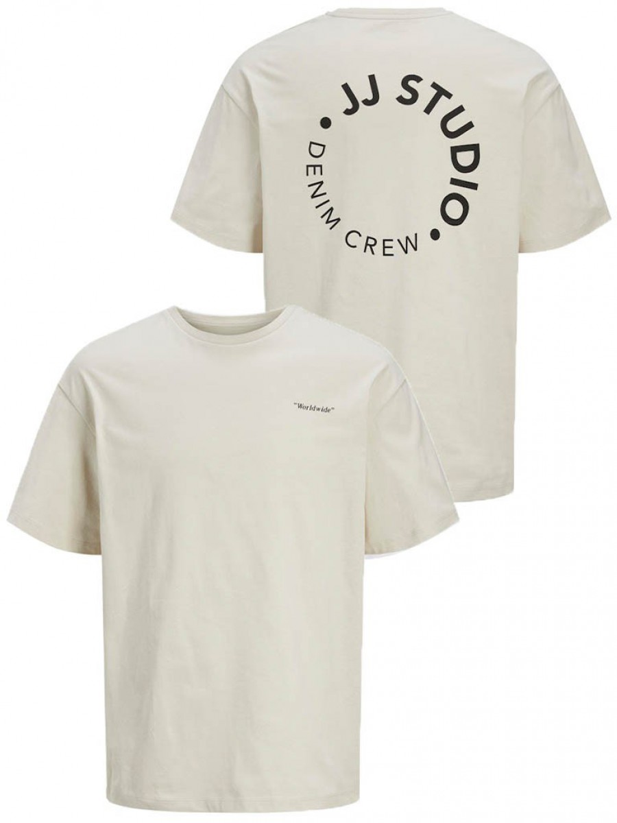 12269358 JJCRINKLE TEE SS CREW NECK BEIGE