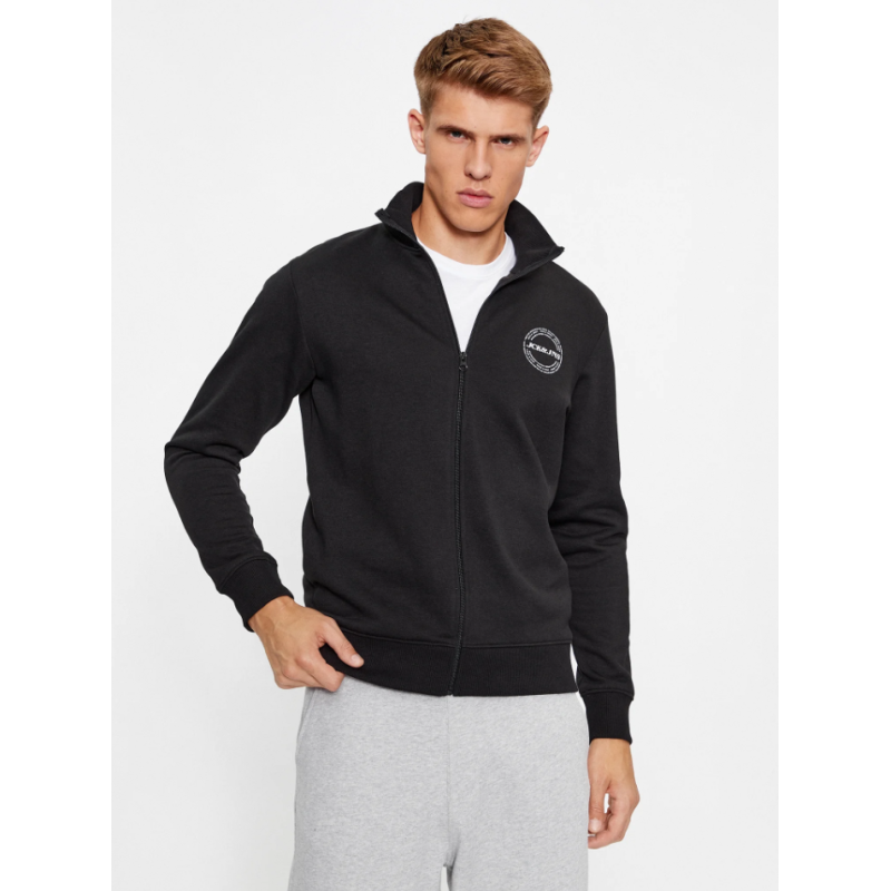12236166 JJJAKE SWEAT ZIP HIGH NECK BLACK