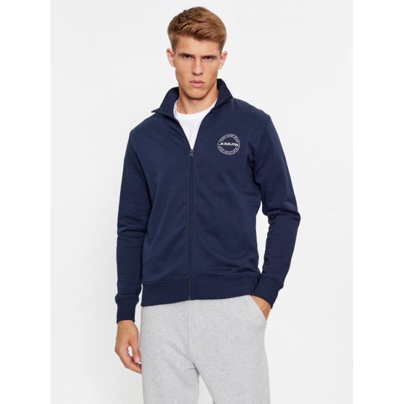 12236166 JJJAKE SWEAT ZIP HIGH NECK BLUE