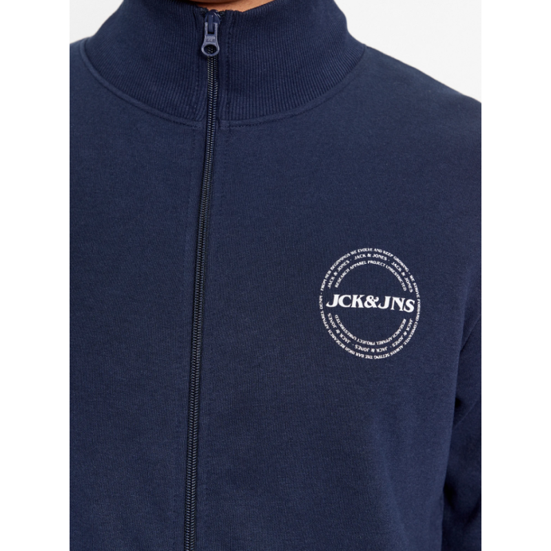 12236166 JJJAKE SWEAT ZIP HIGH NECK BLUE