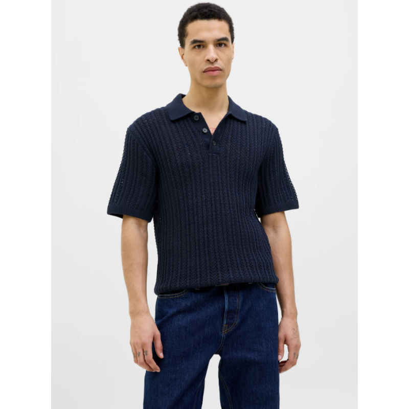 12274685 JPRCCJOEL KNIT POLO SS SN BLUE