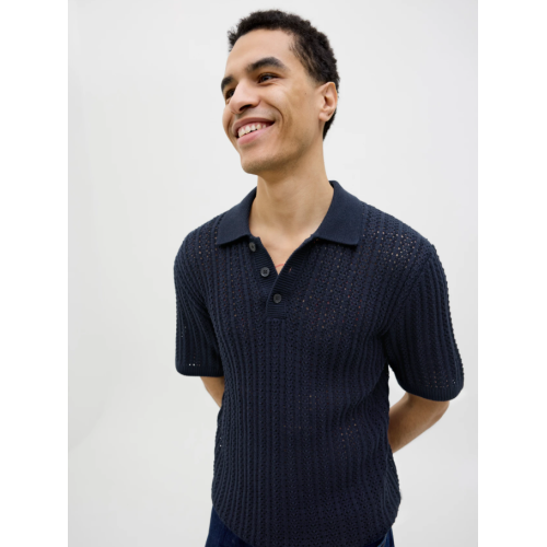 12274685 JPRCCJOEL KNIT POLO SS SN BLUE