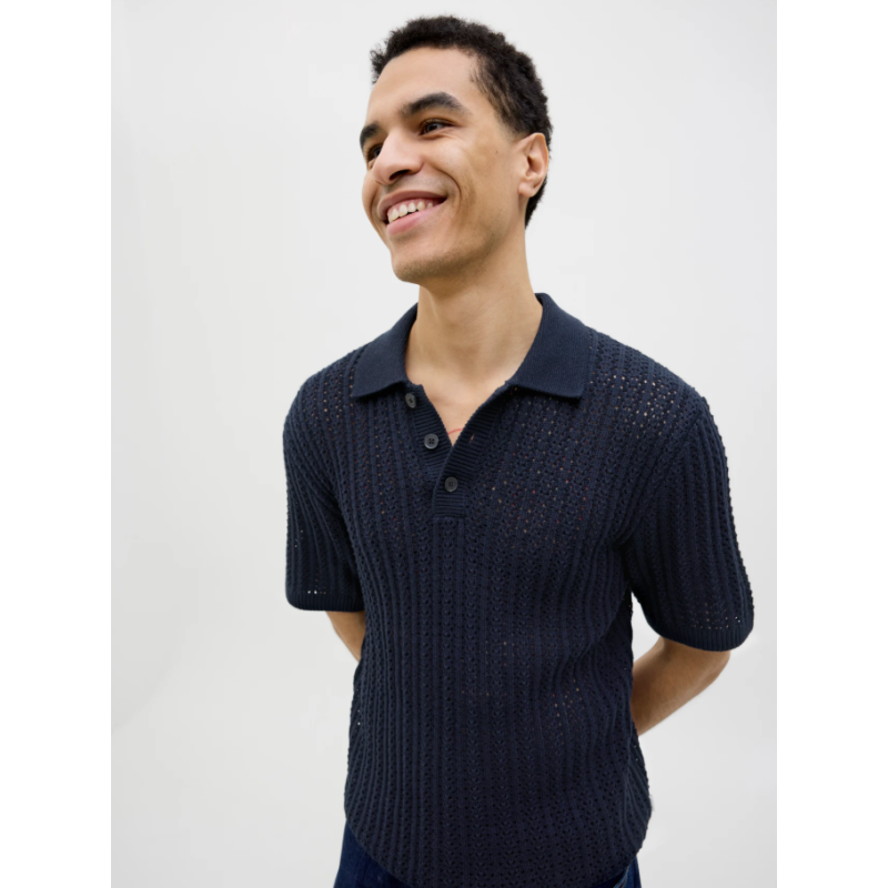 12274685 JPRCCJOEL KNIT POLO SS SN BLUE