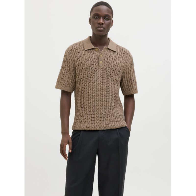12274685 JPRCCJOEL KNIT POLO SS SN BEIGE