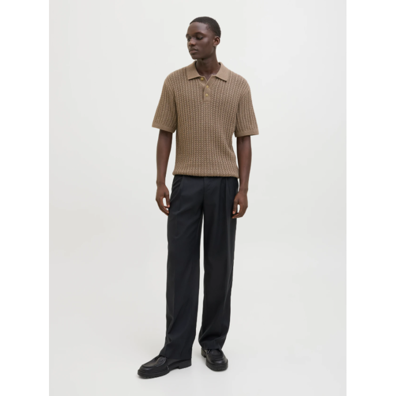 12274685 JPRCCJOEL KNIT POLO SS SN BEIGE