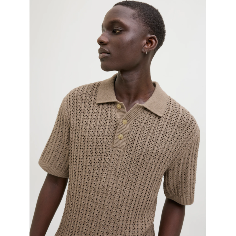 12274685 JPRCCJOEL KNIT POLO SS SN BEIGE