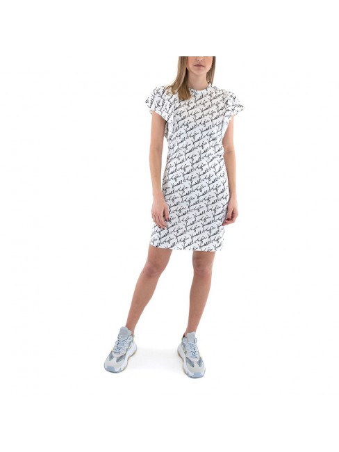 KKW3611630 K&K W LOGO ALLOVER CUT SLEEVE DRESS