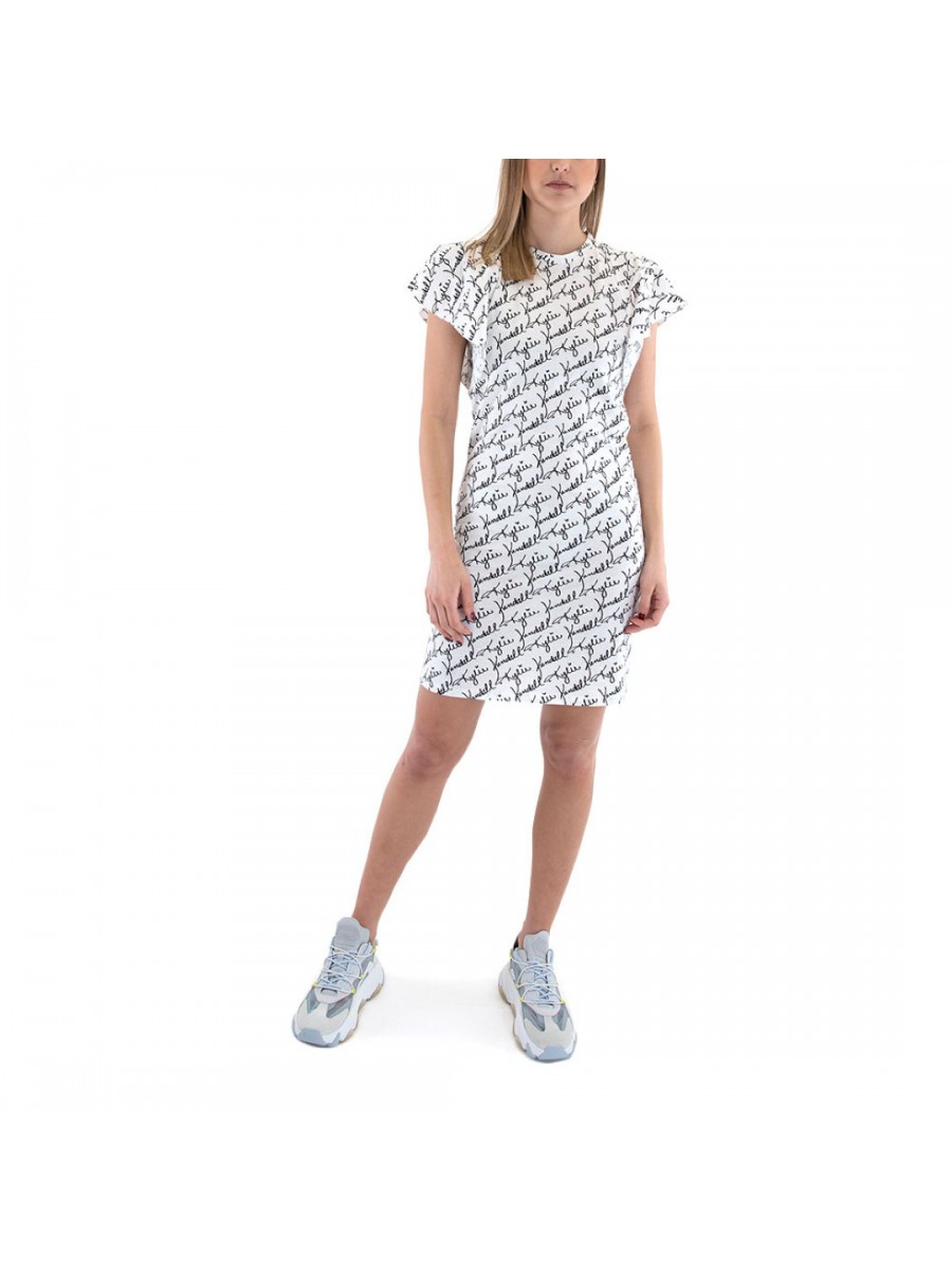 KKW3611630 K&K W LOGO ALLOVER CUT SLEEVE DRESS