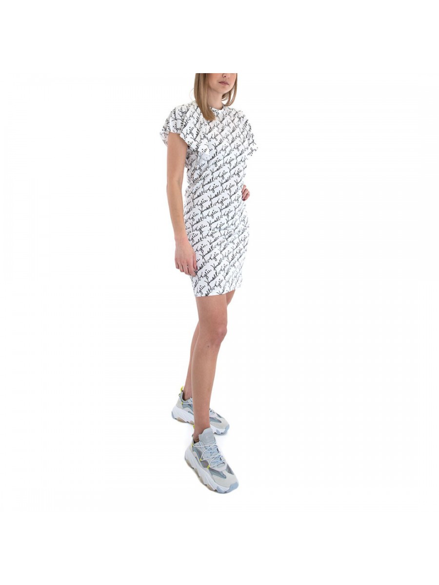 KKW3611630 K&K W LOGO ALLOVER CUT SLEEVE DRESS