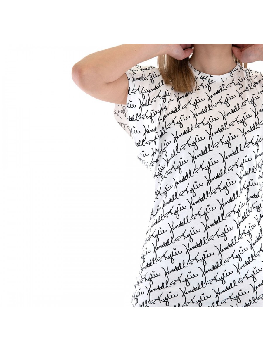 KKW3611630 K&K W LOGO ALLOVER CUT SLEEVE DRESS