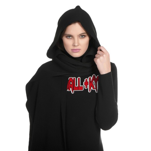 KKW3713022 K&K W GOTH LOGO TURLENECK DRESS KNIT