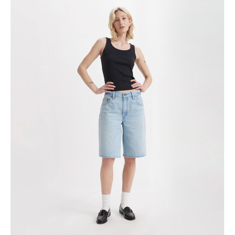 000MJ-0000 BAGGY DAD JORT LIGHT INDIGO