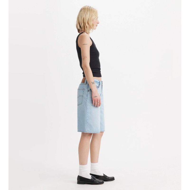 000MJ-0000 BAGGY DAD JORT LIGHT INDIGO