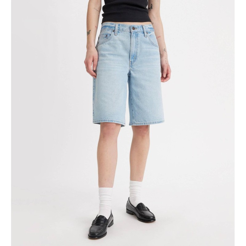 000MJ-0000 BAGGY DAD JORT LIGHT INDIGO