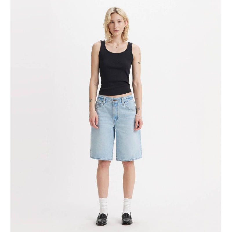 000MJ-0000 BAGGY DAD JORT LIGHT INDIGO