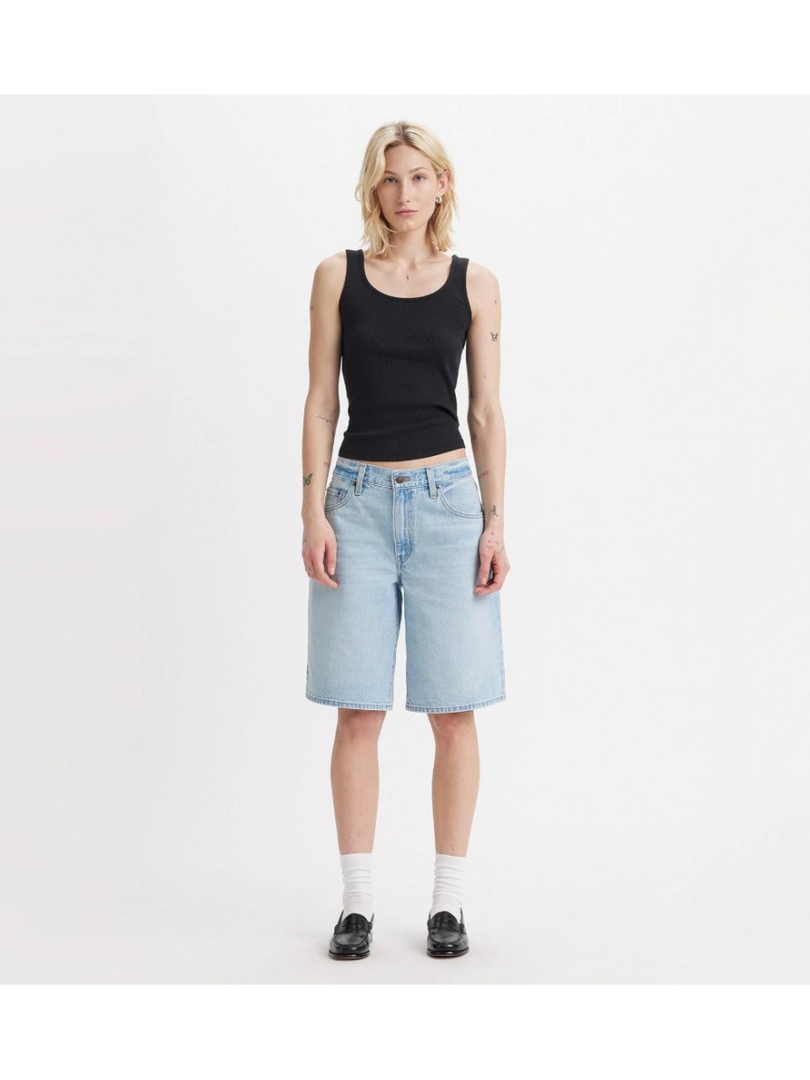 000MJ-0000 BAGGY DAD JORT LIGHT INDIGO