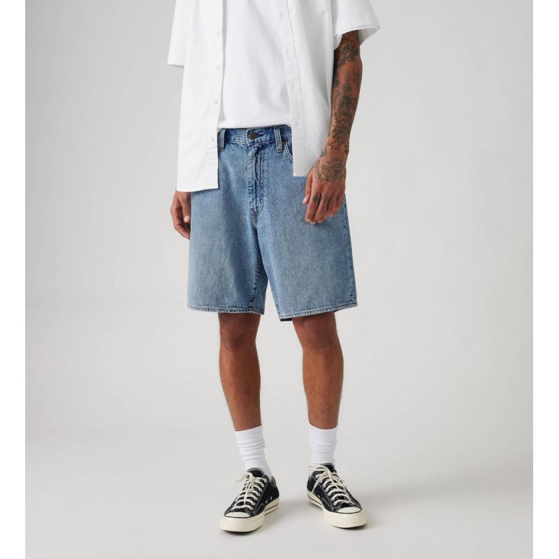 A8461-0015 468 LOOSE SHORTS LIGHT INDIGO-FLAT FINISH