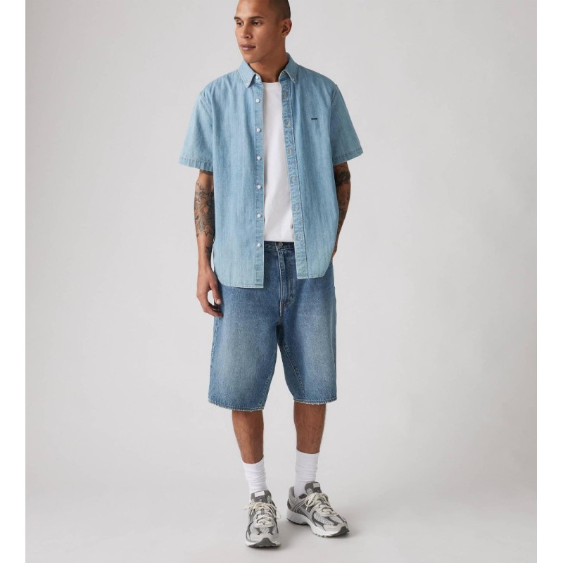 001JM-0005 478 BAGGY SHORTS MED INDIGO