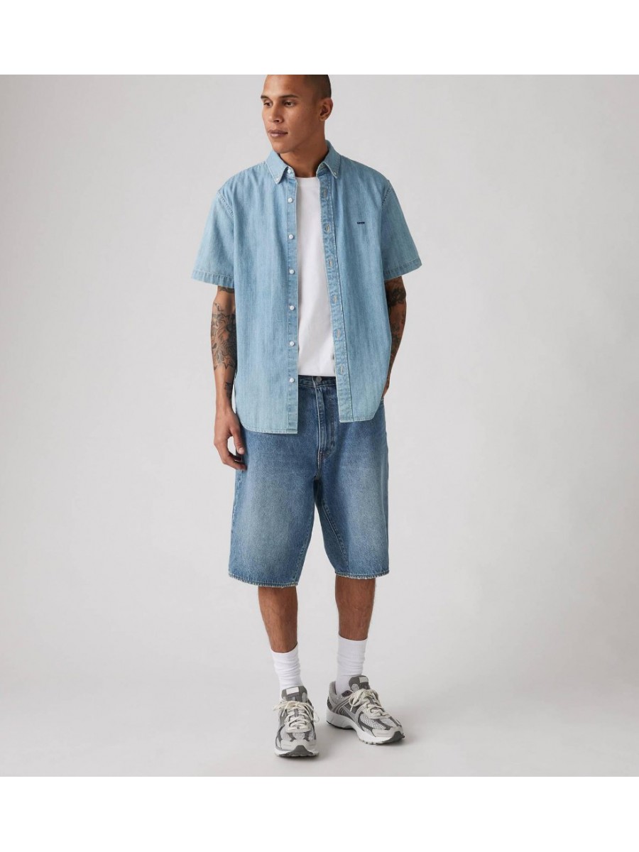 001JM-0005 478 BAGGY SHORTS MED INDIGO