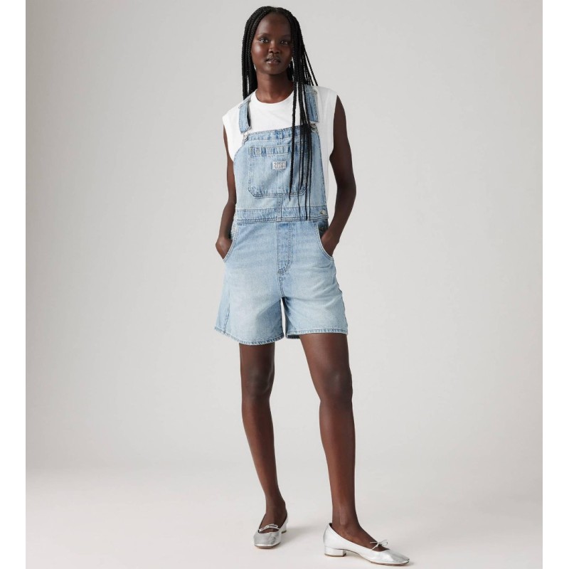 001UY-0000 UTILITY SHORTALL LIGHT INDIGO